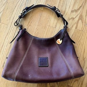 Dooney & Bourke brown leather hobo style shoulder bag